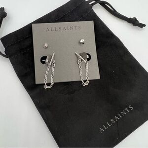Allsaints Toggle Bar and Stud Set NWT